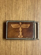 Vintage THE BOEING AIRCRAFT COMPANY Leather Embossed BELT BUCKLE Totem