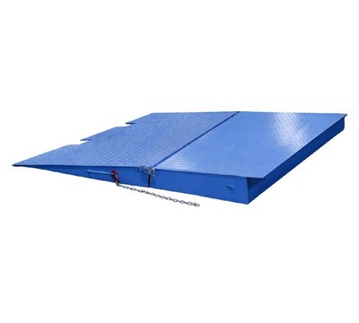71''x88'' HD Foldable Container Ramp w/Chain for Forklift & Hand Truck - Blue