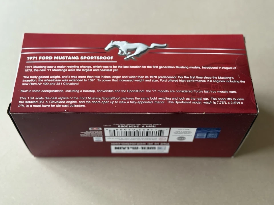 Crown Premium 1:24 1971 Mustang SportsRoof Die-Cast Weil-McLain New in Box - Image 4 of 4