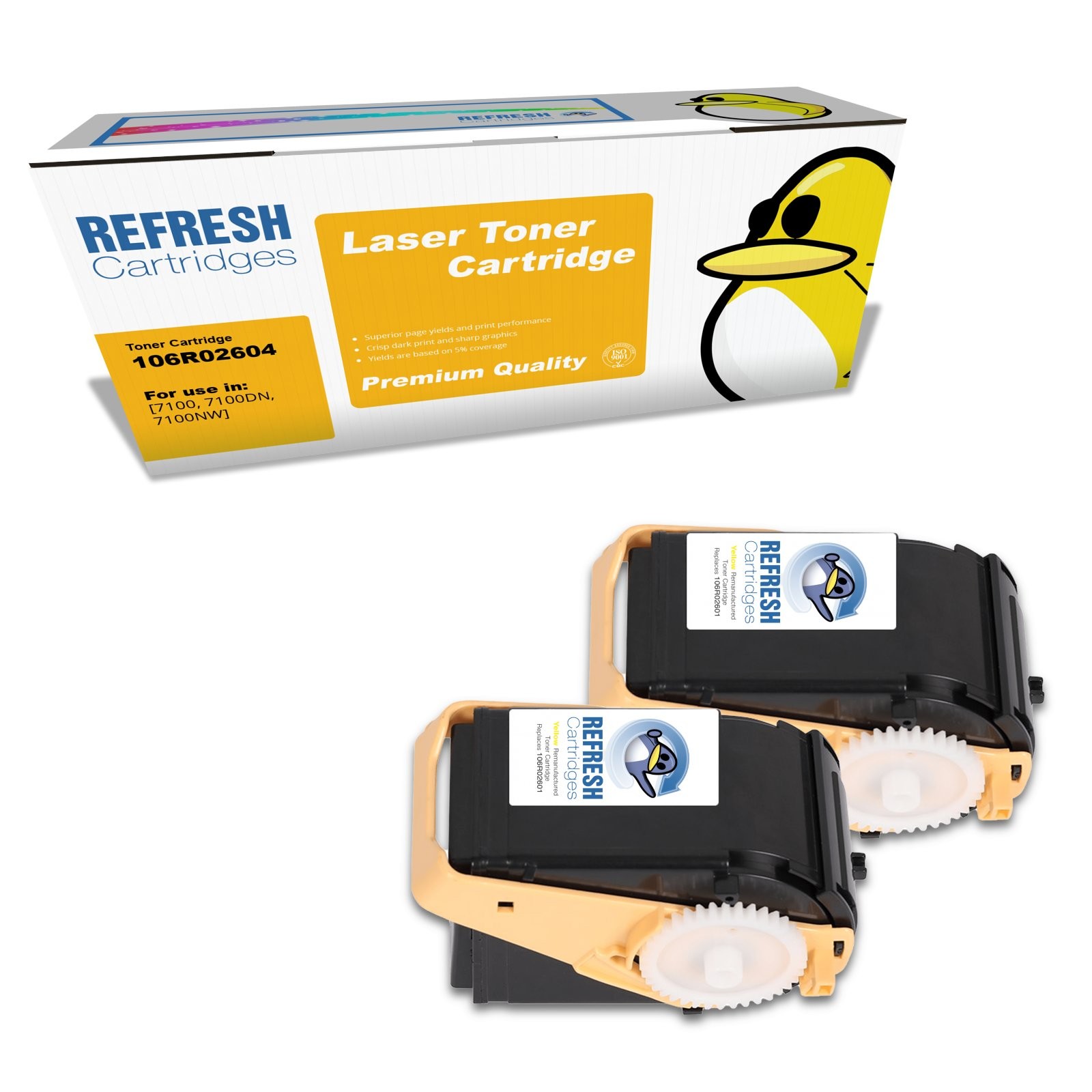 Refresh Cartridges Yellow 106R02604 Toner Twin Pack Compatible With Xerox