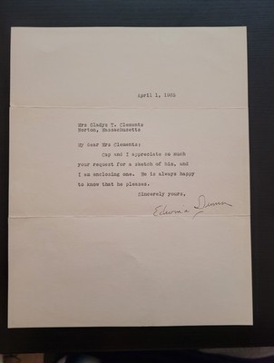 Original Edwina Dumm Americas first full-time female editorial cartoonist letter