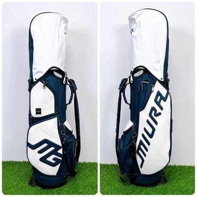MIURA GIKEN White / Navy stand bag golf carry caddy bag rare japan