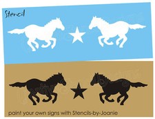 Stencil Running Horse Mustang Star Country Farm Western Border Art DIY Signs