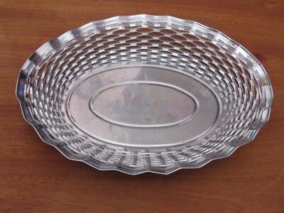 Vintage französischer Metall Korb Stil Rinox Bodum Brotkorb 70er Jahre. Riffelkante.