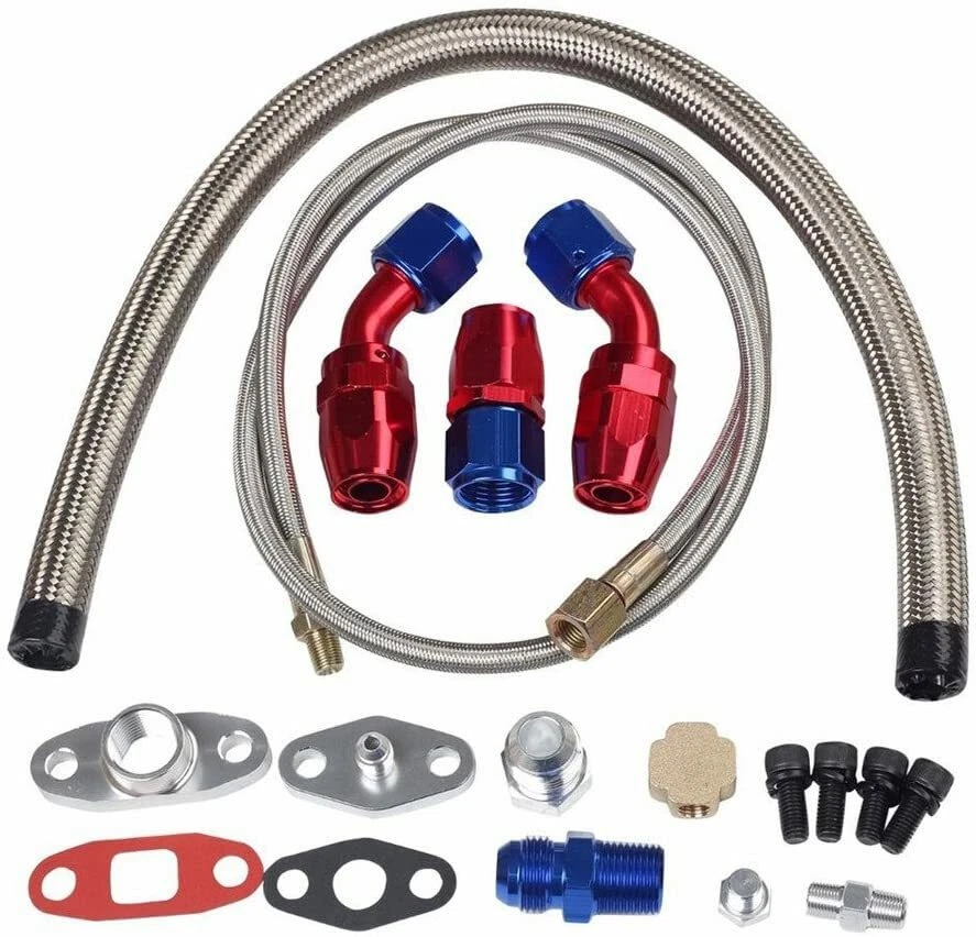 T04E T3/T4 A/R.63 400+HP External wastegate STAGE III Turbocharger+Oil line kit Foto 4 de 4