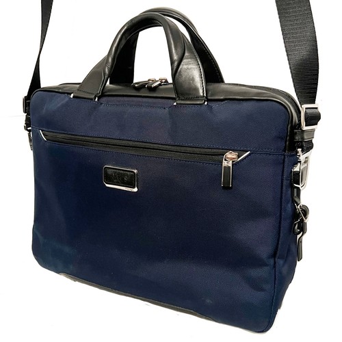 TUMI Men's Navy Alpha Bravo Nylon / Leather Laptop Briefcase - Picture 6 of 12