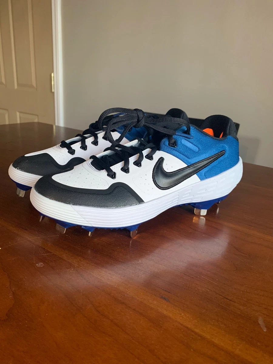 Nike Alpha Huarache Elite 2 Low Baseball Cleats White Blue AJ6873 104 MENS 7.5
