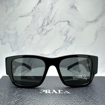 PRADA Sunglasses Triangle Logo Black PR10ZS 1AB5S0 Mens Square