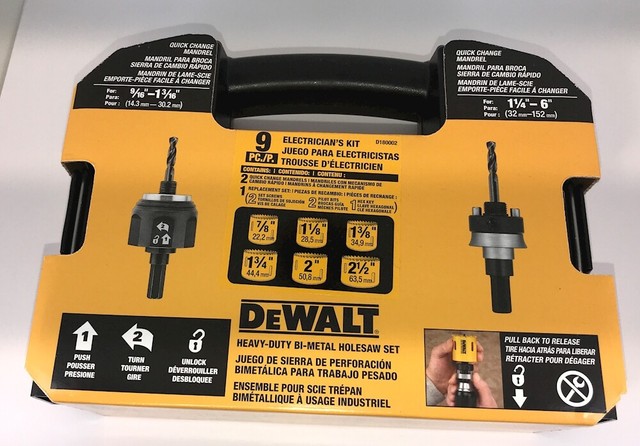 DeWALT D180002 9 Pieces Hole Saw Kit for sale online | eBay