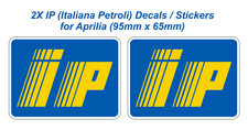 Adesivi decalcomanie carena logo IP (Italiana Petroli) per Aprilia (95mm x 65mm) X2