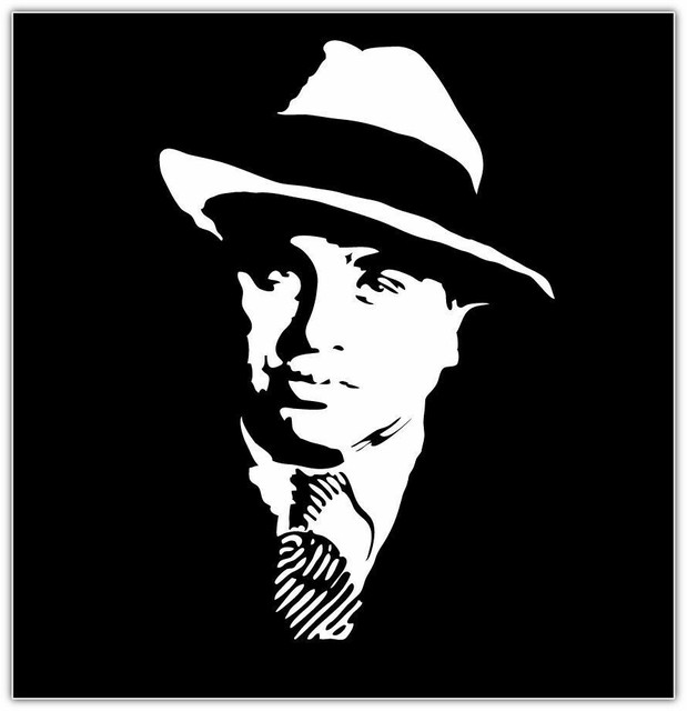 Al Capone Chicago Gangster Car Bumper Window Sticker Decal 4.5"X4.5 Al Capone Chicago Gangster Car Bumper Window Sticker Decal 4.5"X4.5