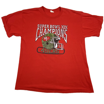 Vintage 49ers Super Bowl Shirt Adult XL Red San Francisco XiX Champion 80s Thin