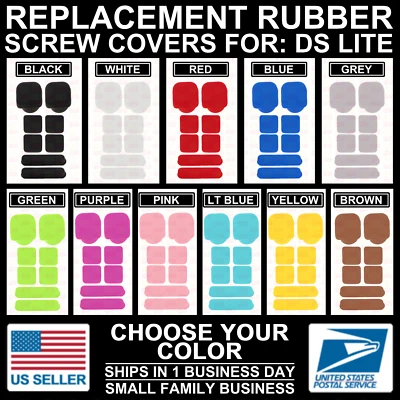 SMALLPARTSGO Set Color Screw Hole Rubber Dust Cover Plug for Nintendo DS Lite NDSL DSL Repair