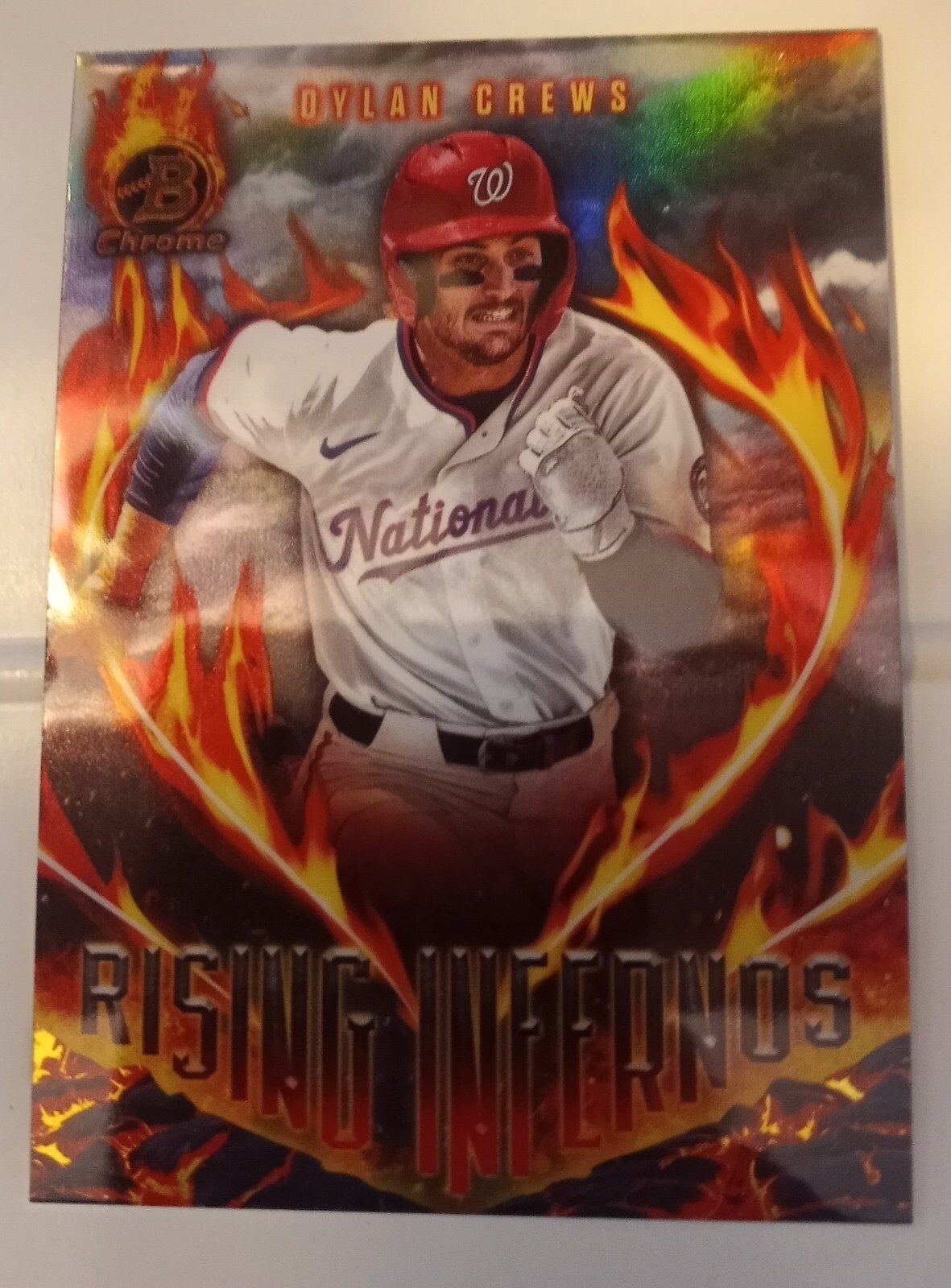 2024 Topps Bowman Chrome Dylan Crews Rising Infernos SP #RI-11 Nationals