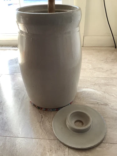 VTG #3  S.P.&S. BUTTER CHURN STONEWARE WHITE HALL, ILLINOIS MAP LOGO & LID - Picture 5 of 10