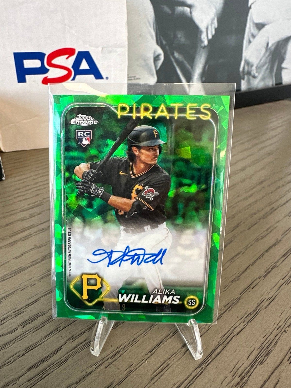2024 Topps Chrome Sapphire Green Alika Williams Rookie Auto RC /99 Pirates