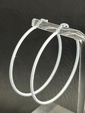 FUN NEW PAIR WOMEN'S HOOP EARRINGS 50MM WHITE