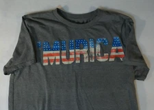 American Eagal Murica T Shrit Grey Womans M Athletic Fix