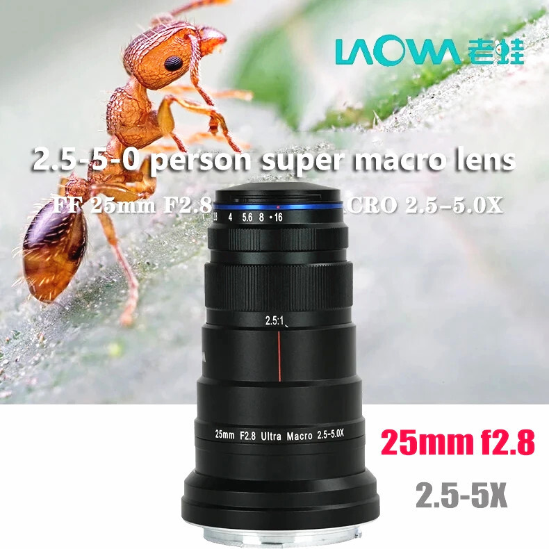 Laowa 25mm F2.8 2.5-5.0X Full Frame Ultra Macro Lens For Sony E