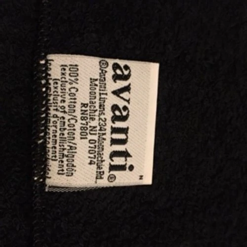 Avanti NWT  "Ashbourne" Black & Silver Fleur-De-Lis Crest Embellished Washcloth - Image 4 of 4