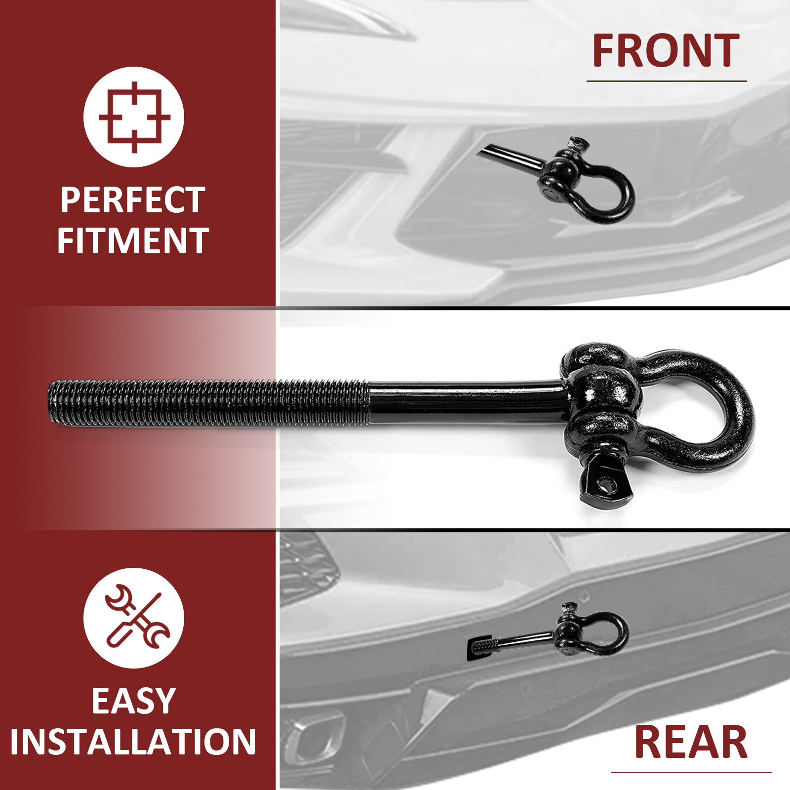 For 2020-2023 Chevrolet C8 Corvette Front Or Rear Tow Hook -Black ...