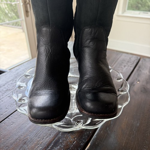 Ugg Australia Black Leather & Suede Smithfield Tall Boot-Women's Size 5.5 EUC - Picture 7 of 17