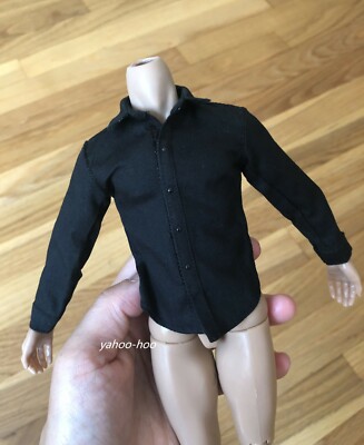 1/6 scale BLACK Shirt 12'' Male Action Figure Doll Accessories