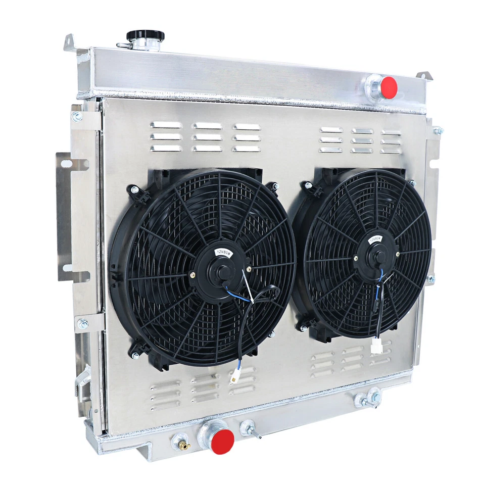 For 1983-96 FORD Pickup F150 F250 F350 AT 4 Rows Aluminum Radiator&Shroud Fan — 第 2/4 张图片