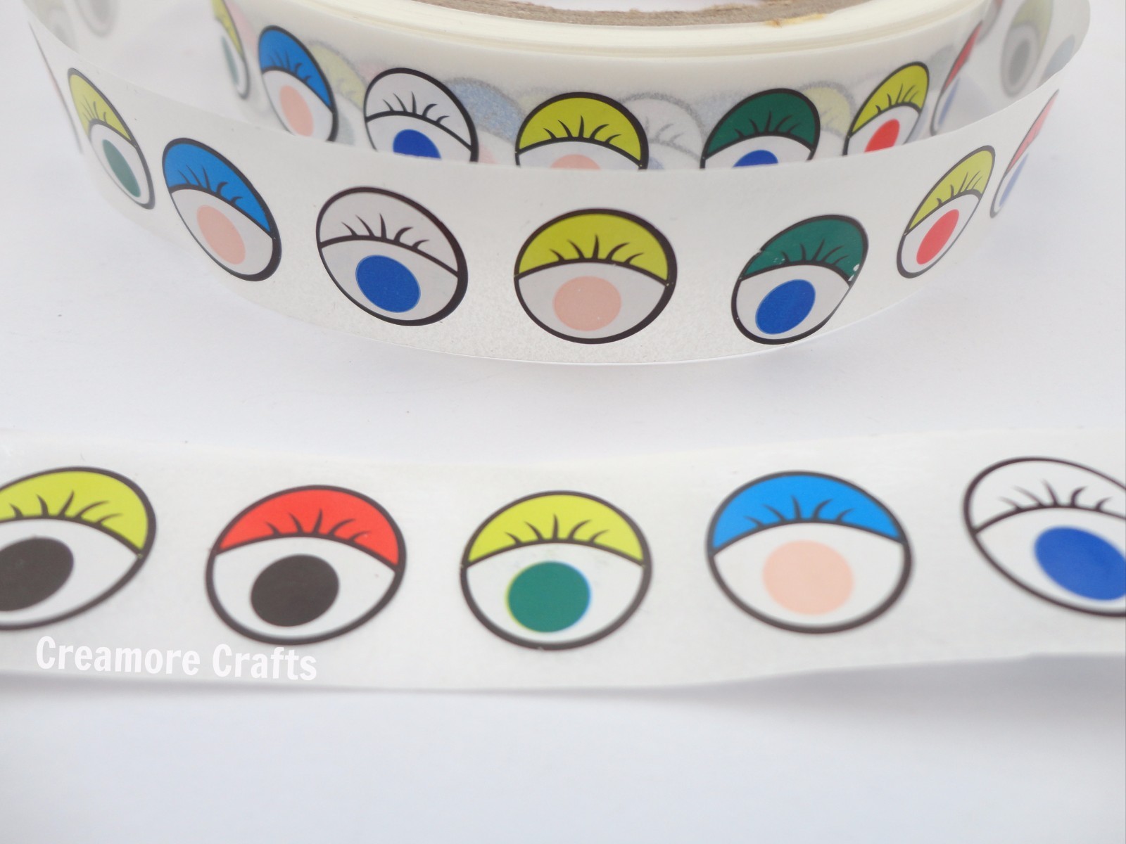 COLOURED EYES SELF ADHESIVE EYE STICKERS 12MM PEEL & STICK CRAFT CARD