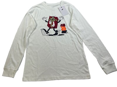 Nike Kids Sportswear Printed Long-Sleeve T-Shirt, White Present