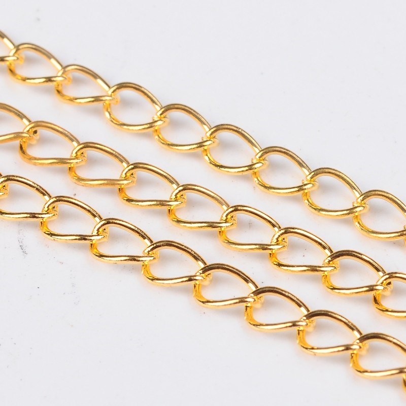 Lote De 2M Metros - 200Cm Cadenas Doradas Cadena De Eslabones 5,5 X 3,5Mm Joyas