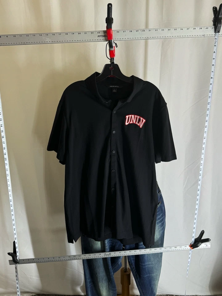 Mercer Mettle black UNLV SHORT SLEEVE BUTTON UP SHIRT Large L  - Image 3 of 4