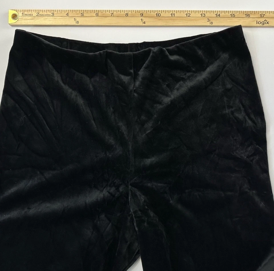 Vintage Amy Byer 90s Y2K Velvet Sequin Elastic Waist Flared PullOn Pants Size 16 - Image 3 of 4