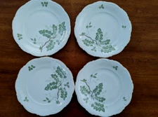 Set of 4 Vintage Mitterteich "Green Leaves" 7 1/2" Salad Germany Perfect