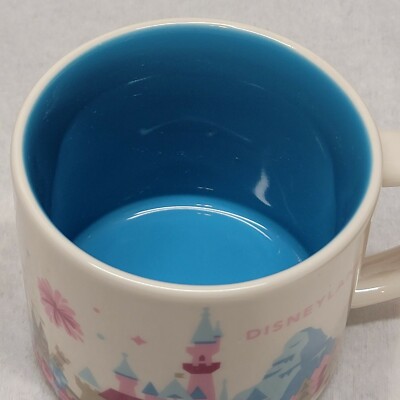 NWT Starbucks Disneyland You Are Here Mug Cup Disney Pink Blue 14