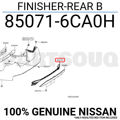 850716CA0H Genuine Nissan FINISHER-REAR B 85071-6CA0H | eBay
