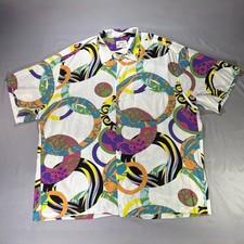 Jams World 'Bangles' Hawaiian Shirt Men XXL Vintage Rayon Abstract Art Button Up