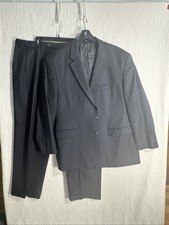 Lauren Ralph Lauren 48R Relaxed Fit Navy Pinstripe 2 Piece Suit 44x31 100 Wool