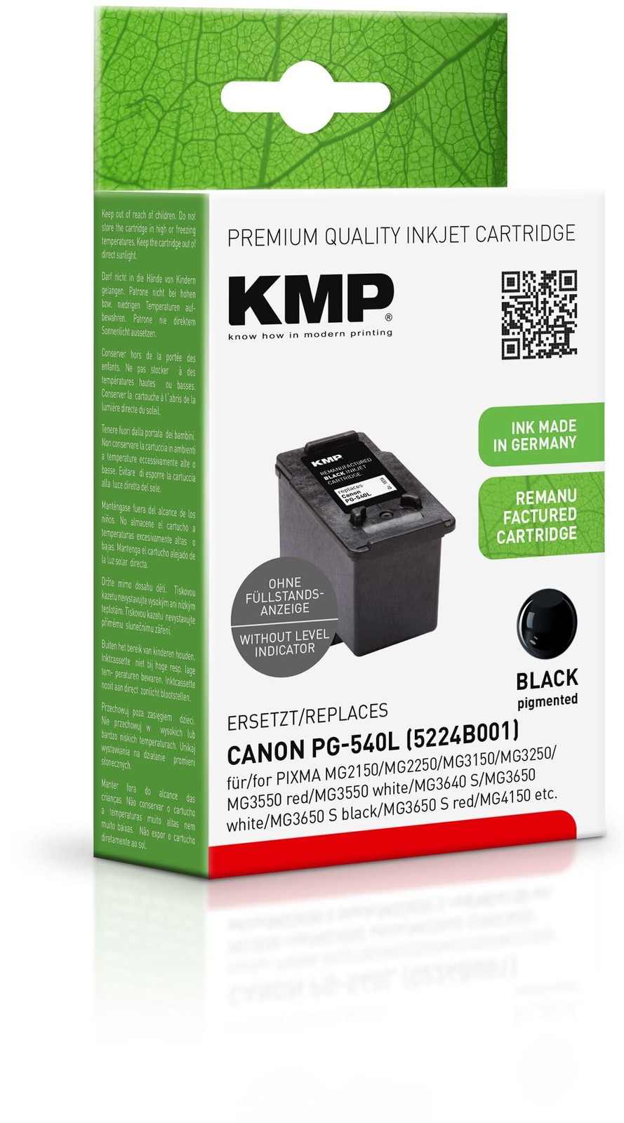 KMP Ink Cartridge for Canon PG-540L (5224B001) Black