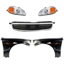 Headlight Kit For 1996-1998 Honda Civic Left And Right Side W Fenders Grille Headlight Kit For 1996-1998 Honda Civic Left And Right Side W Fenders Grille