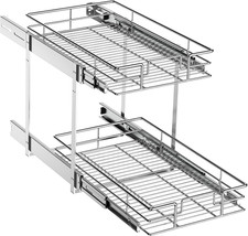 Pull Out Cabinet Organizer 10 "W X 21 "D ,2 Tier Pull Out Storage Shelf Drawer