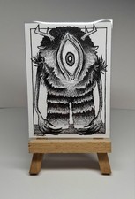ACEO ORIGINAL Artwork, skurriles Wesen, Monster, schwarz-weiß, Tinte