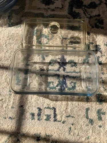 Vintage FIRE KING Sapphire Blue Philbe Glass Bread Baking Dish Loaf Pan 9” x 5”