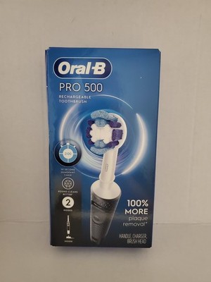 BRAND NEW Oral B Pro 500 Rechargeable Toothbrush 1ct & BONUS 3 Brush Heads