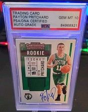 PAYTON PRITCHARD PSA 10 2020 PANINI CONTENDERS ROOKIE TICKET AUTO RPA RC RS-PPC