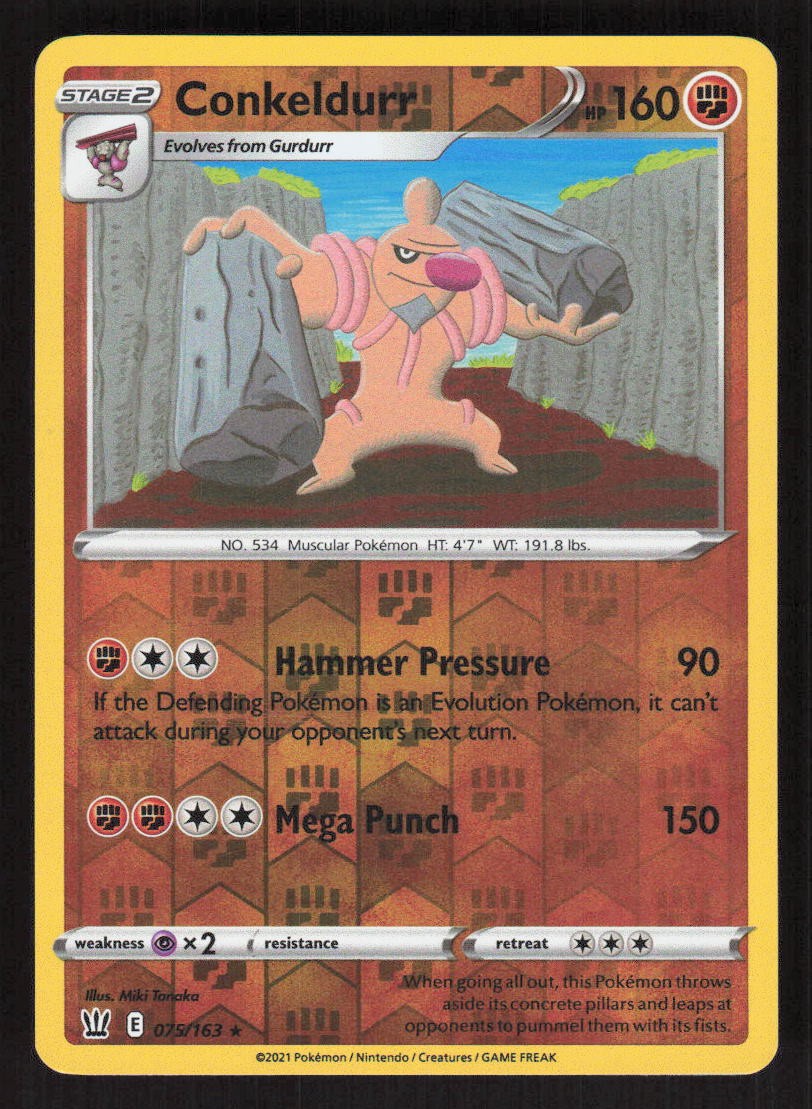 Pokemon TCG Battle Styles Reverse Holo Conkeldurr #75/163