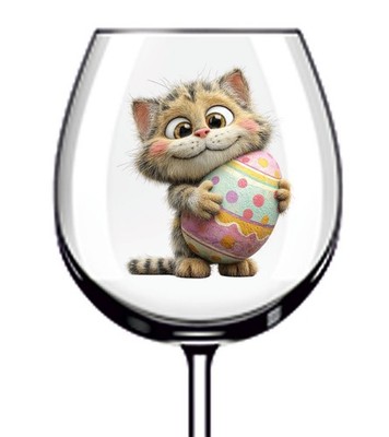 12x Ostern Katze Kätzchen Vinyl Aufkleber Abziehbild Becher Weinglas Flasche Laptop Becher
