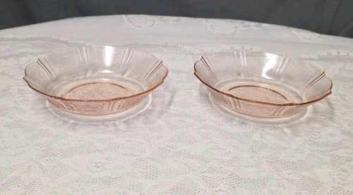 Macbeth Evans American Sweetheart Pink Depression Glass 2 Dessert Fruit Bowls