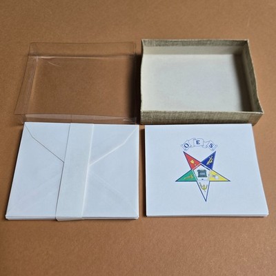 Order Of The Eastern Star (E.O.S.) ~ Box of 18 Note Cards & Envelopes, 1960s 70s