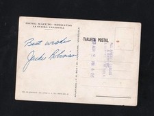 Jackie Robinson Autographed Venezuelan Postcard. JSA Certified . HOF. 1963
